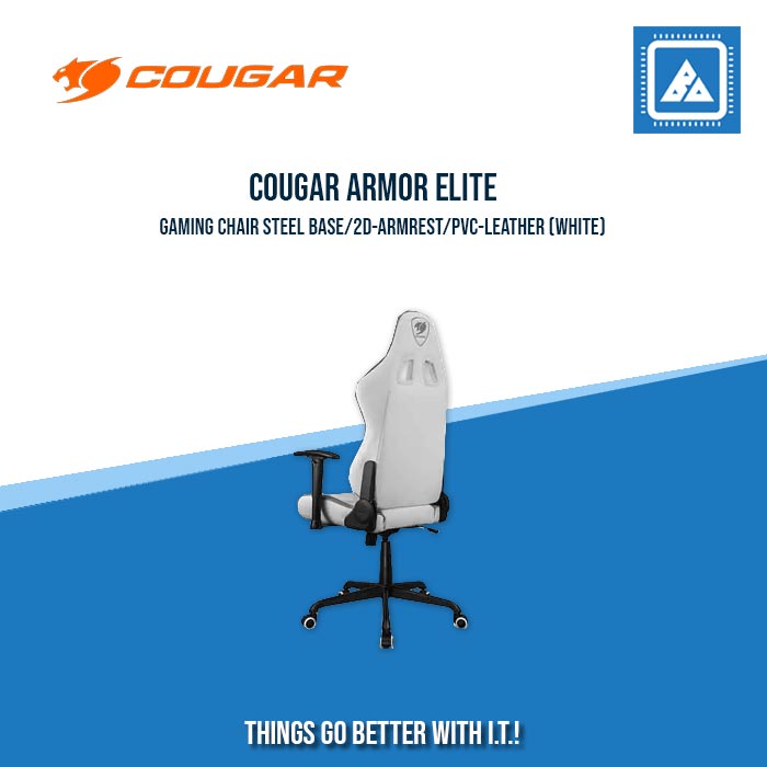COUGAR ARMOR ELITE GAMING CHAIR STEEL BASE/2D-ARMREST/PVC-LEATHER (WHITE) COUGAR ARMOR ELITE GAMING CHAIR STEEL BASE/2D-ARMREST/PVC-LEATHER (WHITE)